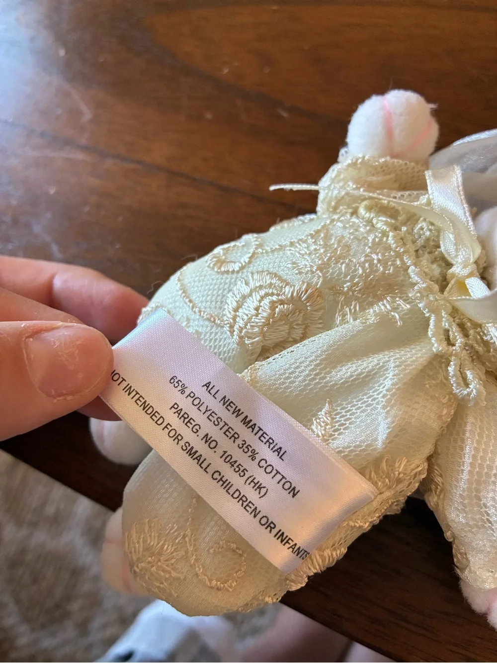 Vintage Fairy Bunny Plush Ornament – Lace Angel Rabbit Hanging Decoration